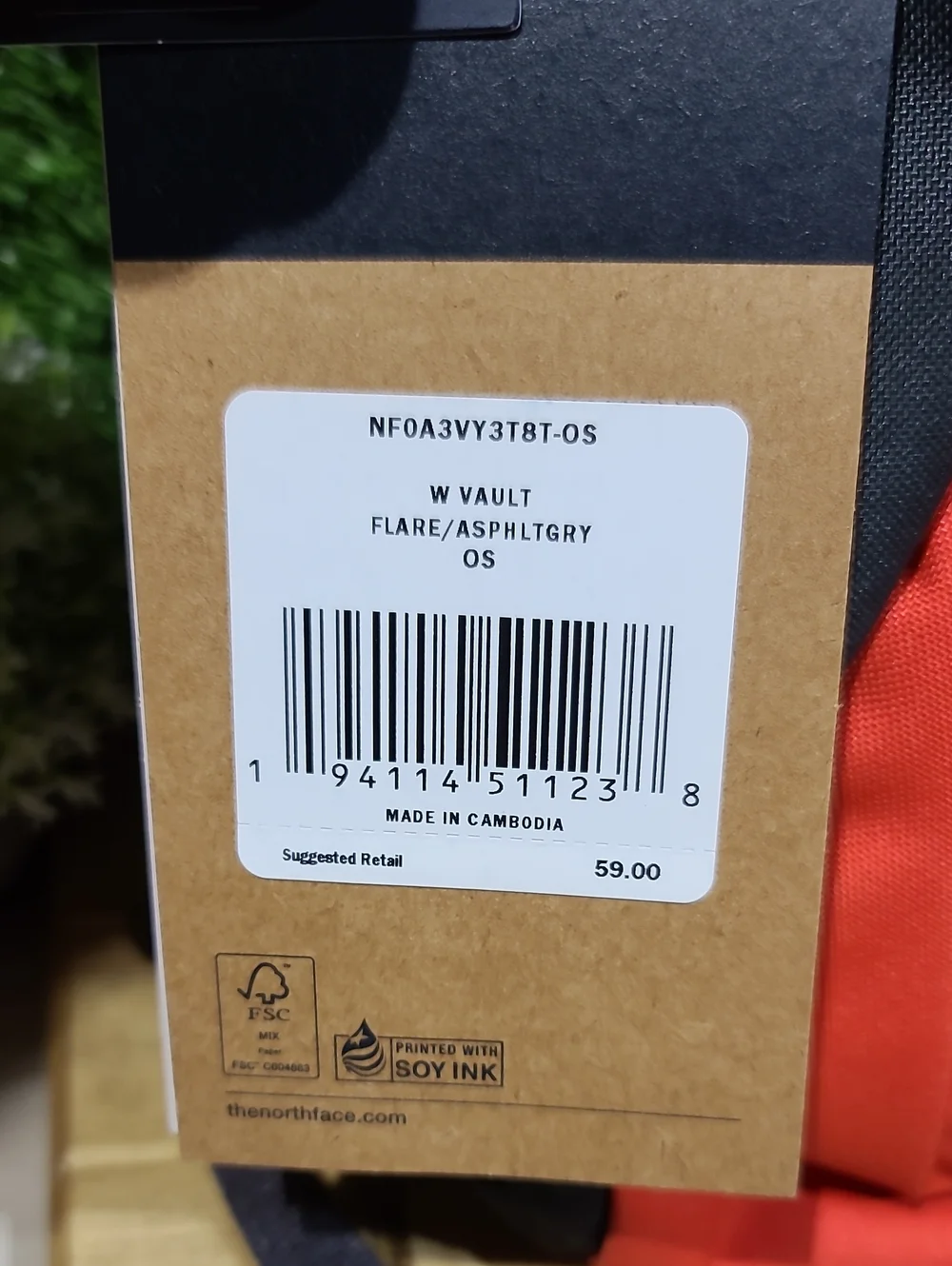The North Face Women's Vault Backpack - Flare/Asphalt Grey NWT